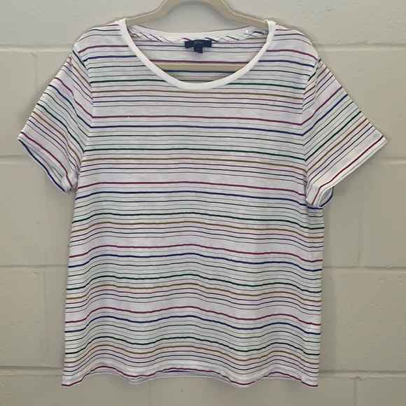 J. Crew Tops - J. Crew Metallic Thread T-shirt XXL